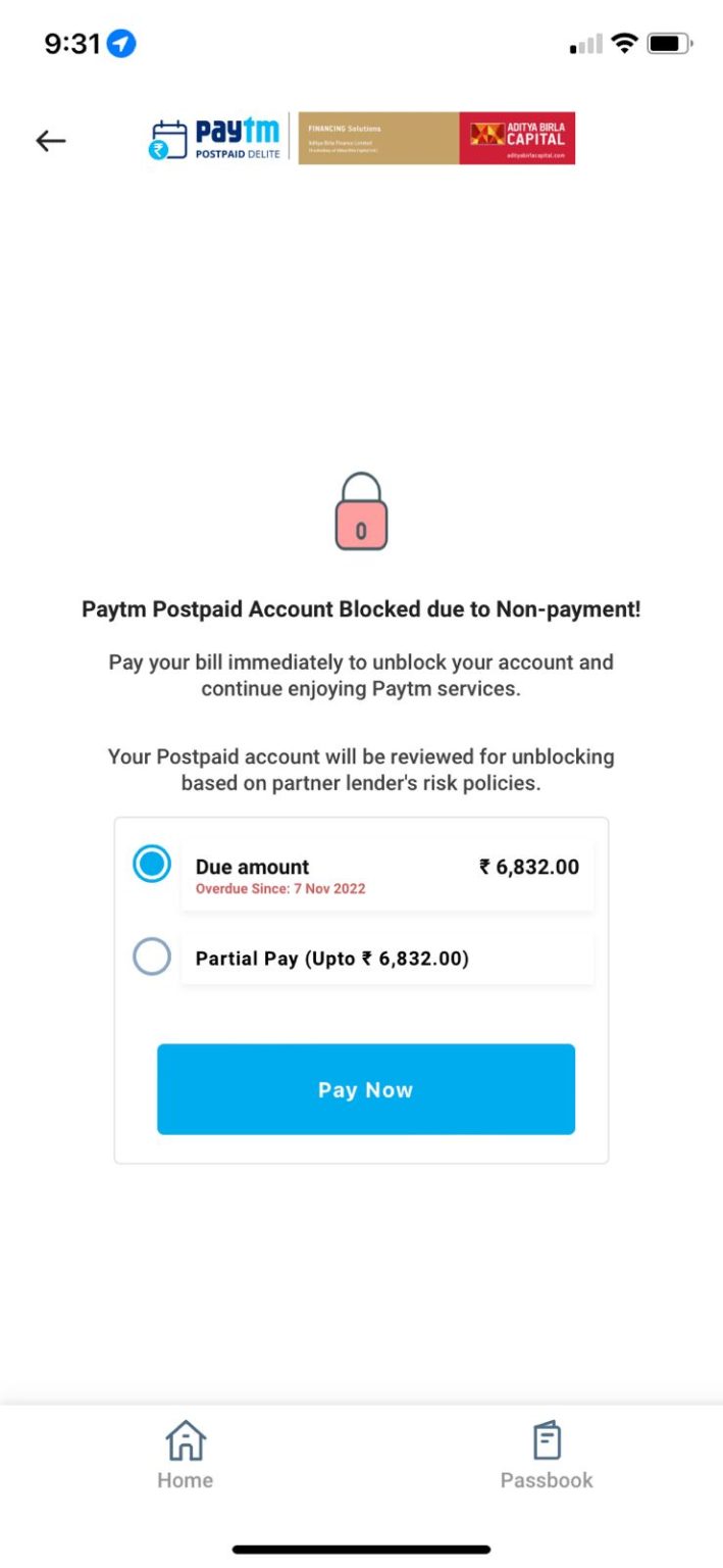 paid-the-post-paid-bill-in-paytm-still-showing-over-due-consumer